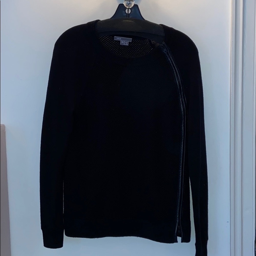 VINCE black zip sweater